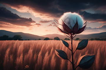 Wall Mural - sunset in the field