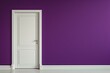 © Tati - A flawless painted purple wall with white door. Background with copy space.