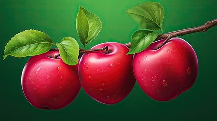 Canvas Print - red apple with water drops