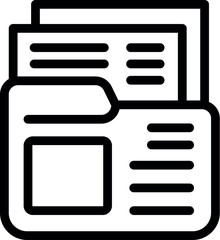 Sticker - Minimalist icon of a computer folder containing several digital documents displaying data