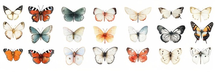 Wall Mural - Collection of artistic illustration of beautiful butterfly