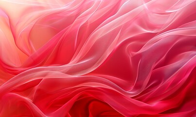 Wall Mural - Abstract background of a semitransparent silk fabric of red color