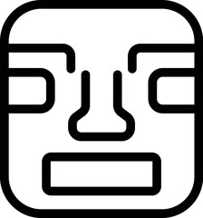 Sticker - Simple line drawing of a tribal mask representing native american culture