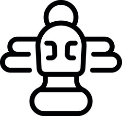 Poster - Artificial intelligence robot hovering with arms outstretched line icon