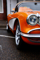 side view of 1950s sports car