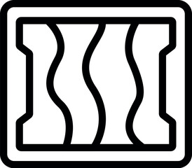 Poster - Black outline icon of a fingerprint scanner identifying a person using biometric data