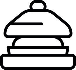 Poster - Simple line icon of a cloche covering a plate of food, perfect for representing food service and hospitality