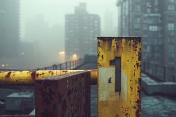 Poster - A close-up shot of a metal pole with a sign attached, providing information or guidance