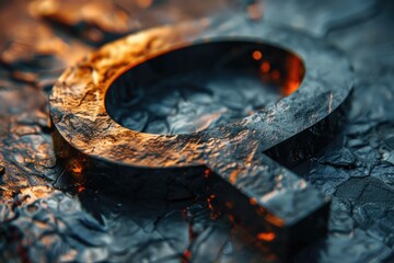 Poster - A close-up shot of a metal object resting on a surface