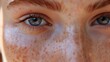 © Fotograf - Close-up portrait of a woman with freckled skin, suitable for personal use or as a reference image