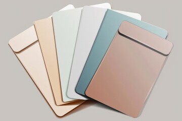 Poster - A pile of folders stacked on top of each other, ideal for office or school use