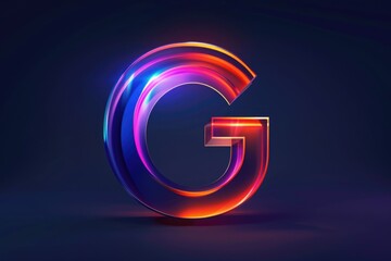 Canvas Print - A close-up shot of a letter G decorated with colorful lights