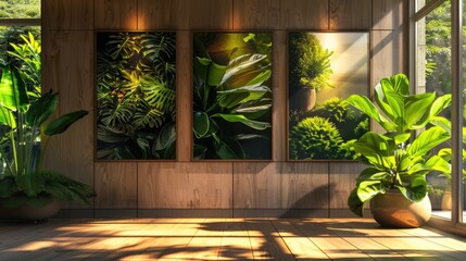 Poster - A cozy room filled with various green plants
