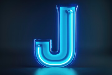 Poster - A close-up of a single letter 'j' with a blue glow