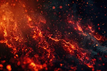 Aufkleber - A close-up shot of flames and smoke on a dark background