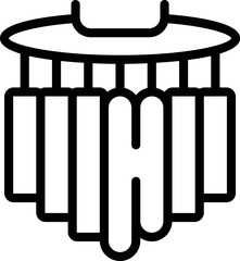 Poster - Closeup on a xylophone with wooden bars hanging and waiting to be played by a musician