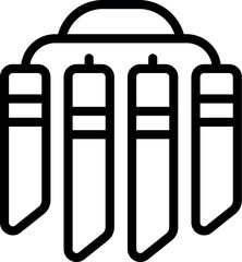 Poster - Simple line icon of four test tubes connected, potentially symbolizing a medical or scientific experiment