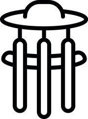 Sticker - Simple line art icon of a wind chime, perfect for representing peace and tranquility