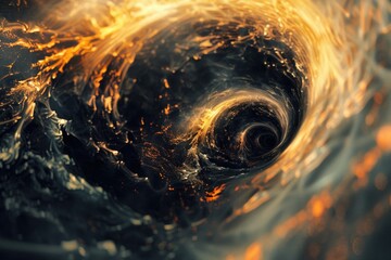 Aufkleber - A stunning image of a black hole located in the midst of the ocean, with its swirling vortex and surrounding water