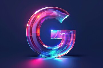 Aufkleber - Colorful lights illuminate a single letter 'c'