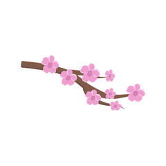 Poster - cherry blossom vector. simple icon of sakura on a branch vector. sakura flower vector. japanese nati