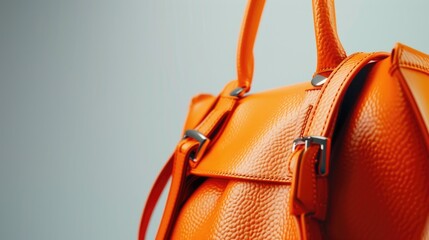 Poster - A close-up view of a handbag sitting on a table, suitable for use in product or lifestyle photography