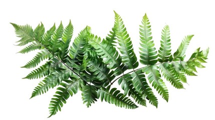 Poster - A close-up shot of a green plant sitting on a white background, ideal for use in designs and compositions where a touch of nature is needed