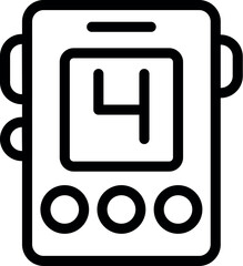 Poster - Electronic device showing number four on its display, maybe indicating the current channel playing