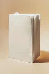 Poster - A collection of white folders stacked on a table, possibly containing documents or files