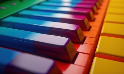 Wall Mural - Abstract colorful piano keyboard as wallpaper background