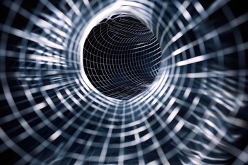 Poster - A close-up photograph of a circular object in shades of gray, suitable for use as a design element or to add texture to an image