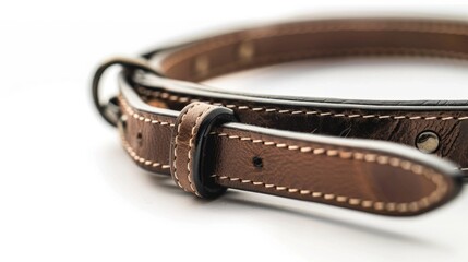 Poster - Close-up shot of a belt on a white background