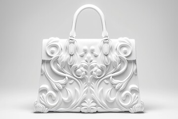Poster - A close-up shot of a white purse featuring a unique design