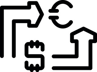 Poster - This icon represents the concept of money transferring from dollar to euro increasing house price