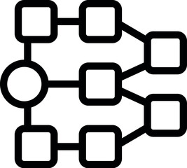 Poster - Minimalist flowchart showing interconnected square blocks representing a complex data structure