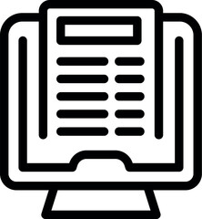 Poster - Simple black and white icon of a news article being displayed on a computer screen