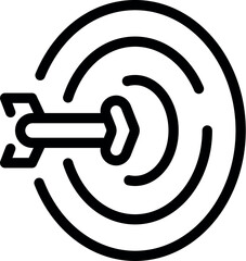 Poster - Simple icon of an arrow hitting the center of a target, representing success, achievement of goals, and precision
