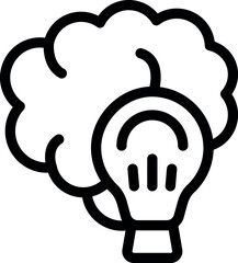 Poster - Lightbulb is emerging from a human brain, symbolizing the generation of new ideas and the power of innovation
