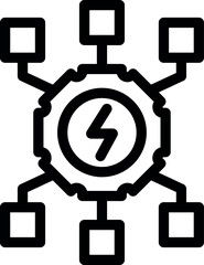 Poster - Icon depicting a power management system connecting various devices, symbolizing efficient energy distribution