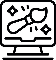Poster - Digital art software is creating sparkling artwork with a paintbrush on a computer screen