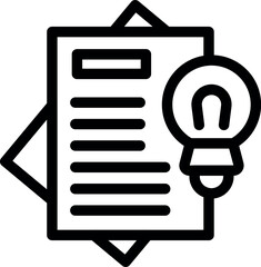 Poster - Light bulb is shining next to a document, symbolizing an innovative idea for a project
