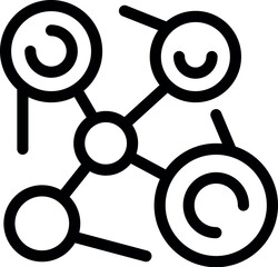Sticker - This simple icon represents the concept of networking with its interconnected nodes and lines