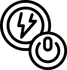 Poster - Simple design of a power button icon with a lightning bolt, representing energy and electricity