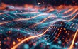 © Mark - Futuristic digital tech interface: glowing lines and dots. Concept illustration of abstract technology communication, science.