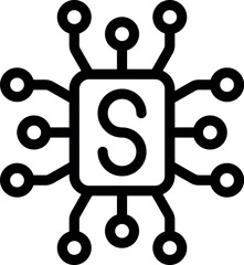 Poster - System on chip soc processor is connecting with lines icon for apps and websites