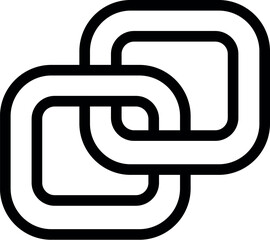 Poster - This abstract geometric symbol features interlocking squares forming a continuous line art design element