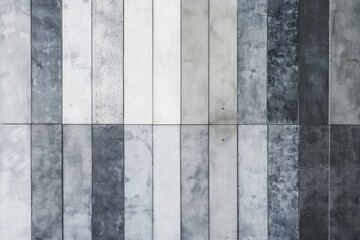 Poster - Modern concrete wall forming a beautiful gradient of gray with its rectangular panels. Perfect background for your project