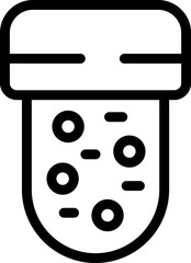 Poster - Simple black and white icon representing a security camera, highlighting the concept of safety and monitoring