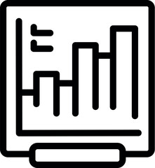 Poster - Simple icon of a flip chart displaying bar graphs, perfect for representing business presentations