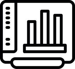 Poster - Simple icon of a computer program displaying a growing bar chart, representing increasing business profits